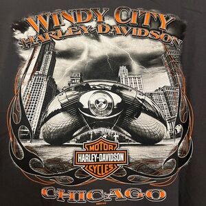 Gray oversized Harley Davidson t shirt